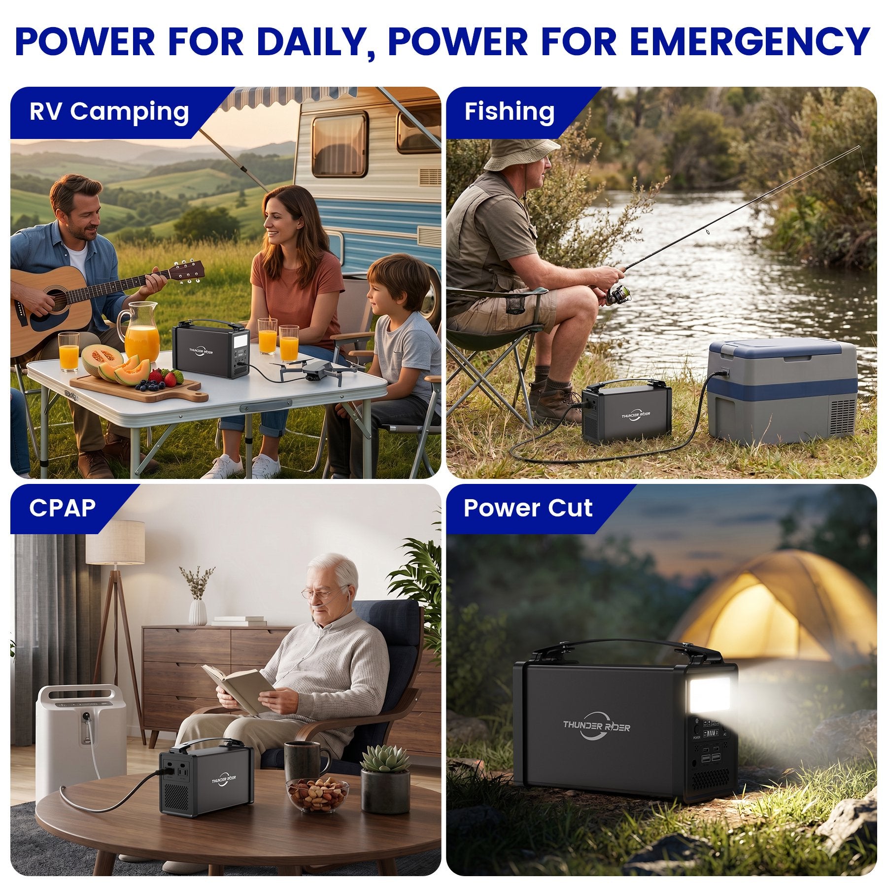 Bailibatt 299Wh Portable Power Station, 300W Peak Solar Generator with AC Outlet & USB-C PD, Lightweight Battery Backup for Camping, RV, and Home EmergencyBlack